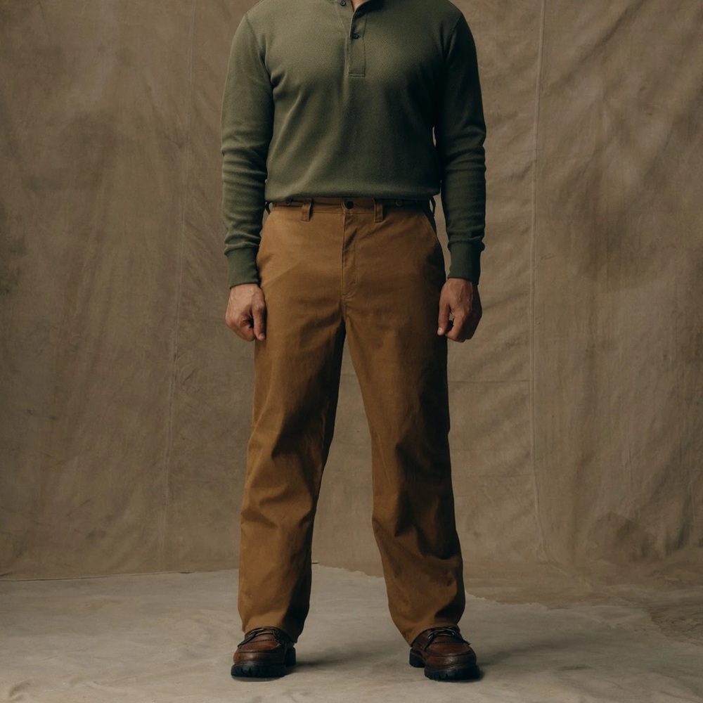 Filson Men's OIL FINISH SINGLE TIN CLOTH PANTS Dark Tan 38